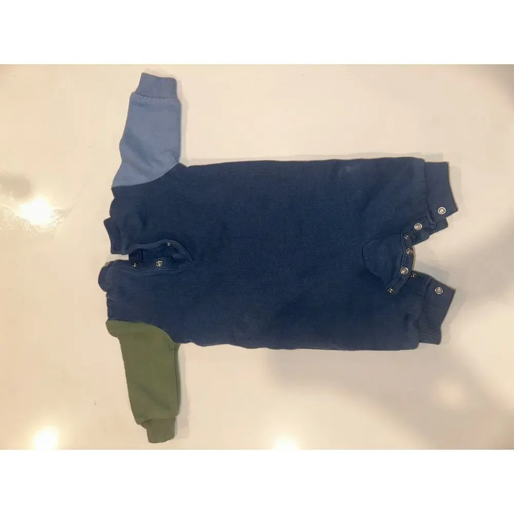 Ralph Lauren Polo Long Sleeve Jumpsuit In Blue And Green Baby Boy Girl Size 3M
